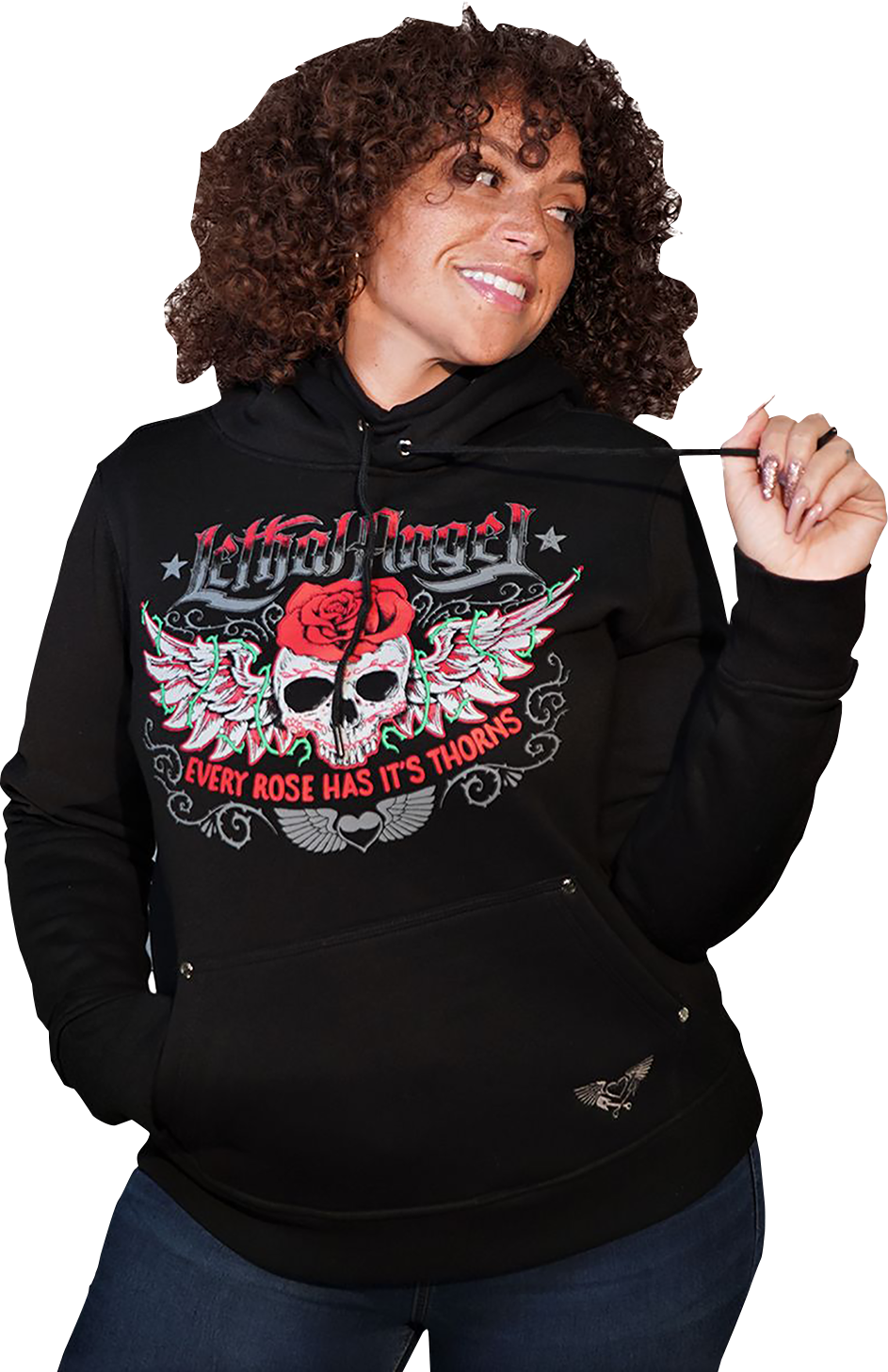 LETHAL THREAT Women's Skulls and Thorns Pullover Hoodie - Black - 3XL HD84071-3X