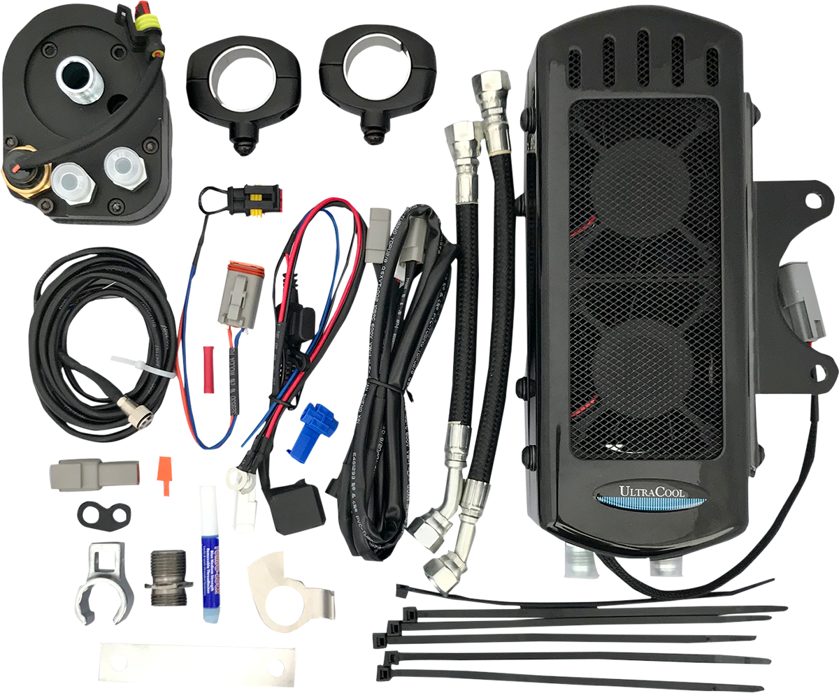 ULTRACOOL Side Mount Oil Cooler Kit - Black - FLH SMT-1G