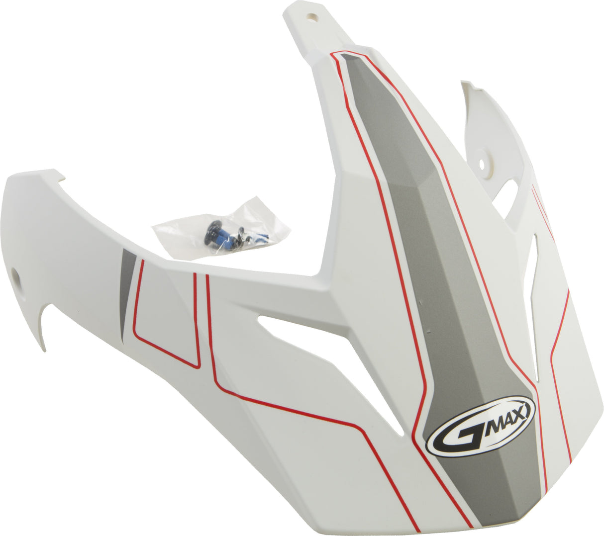 GMAX Visor W/Screws Expedition Matte White/Red Gm-11 G011089