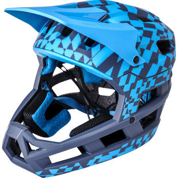 KALI DH Invader Helmet - LTD Glitch - Matte Navy/Cyan - L-2XL 0211323227