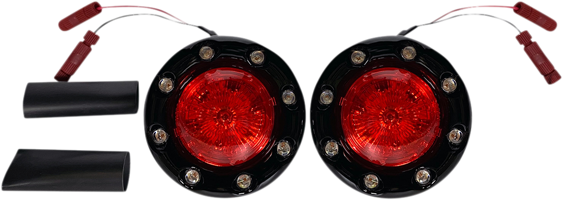 CUSTOM DYNAMICS ProBEAM® Bullet Ringz™ LED Turn Signals - Black/Red PB-BR-RR-IND-BR