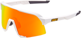 100% S3 Sunglasses - White - Red Mirror 60005-00009