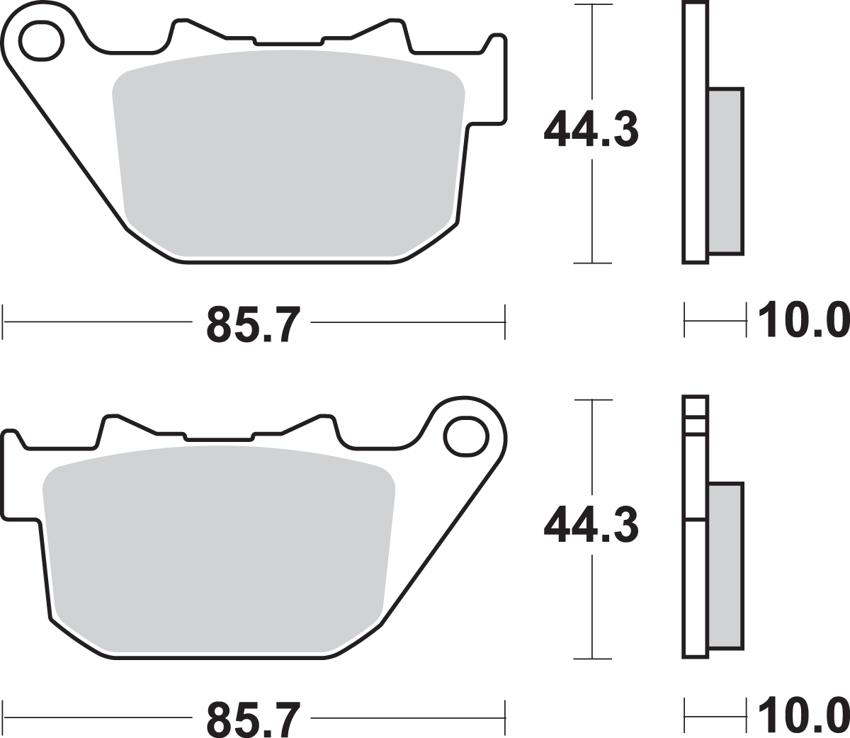 SBS Street Excel Brake Pads - Sportster 808H.LS