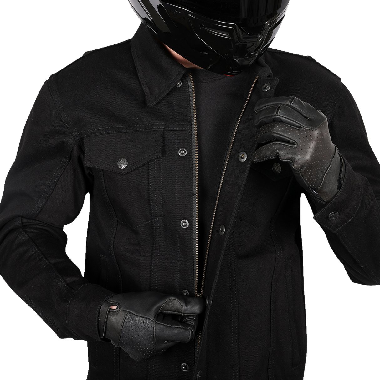 THRASHIN SUPPLY CO. Highway v2 Denim Riding Jacket - Black - Large TMJ-10-10