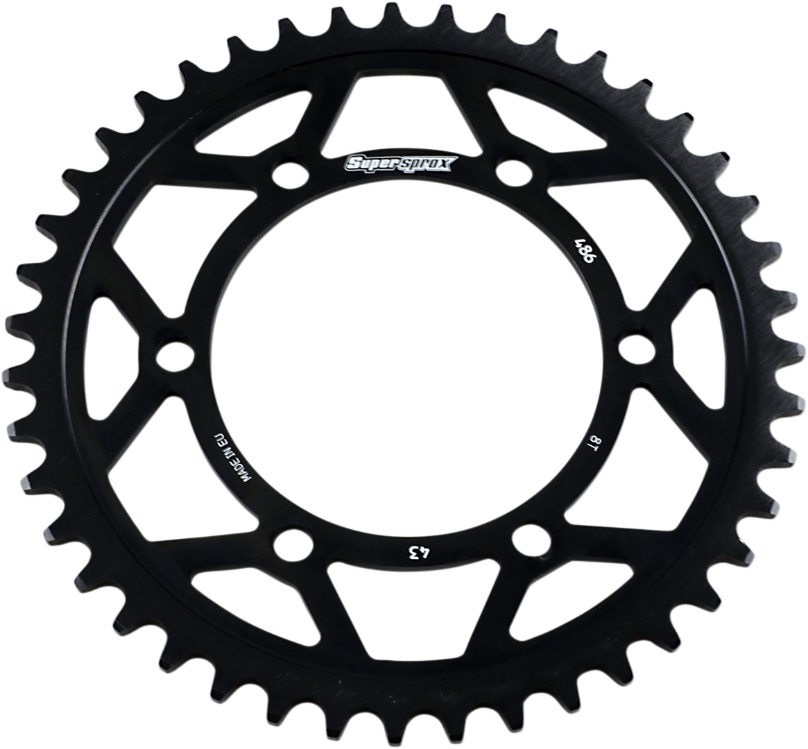 SUPERSPROX Edge Rear Sprocket - Black - 43 Tooth RFA-486-43-BLK