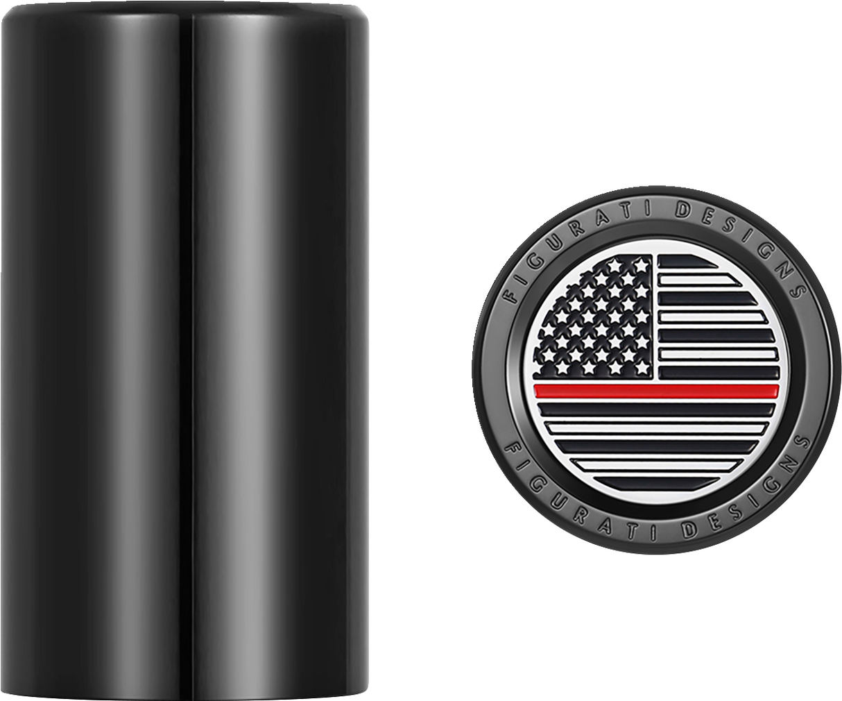 FIGURATI DESIGNS Docking Hardware Covers - American Flag - Red Line - Long - Black FD73-DC-2545-BK