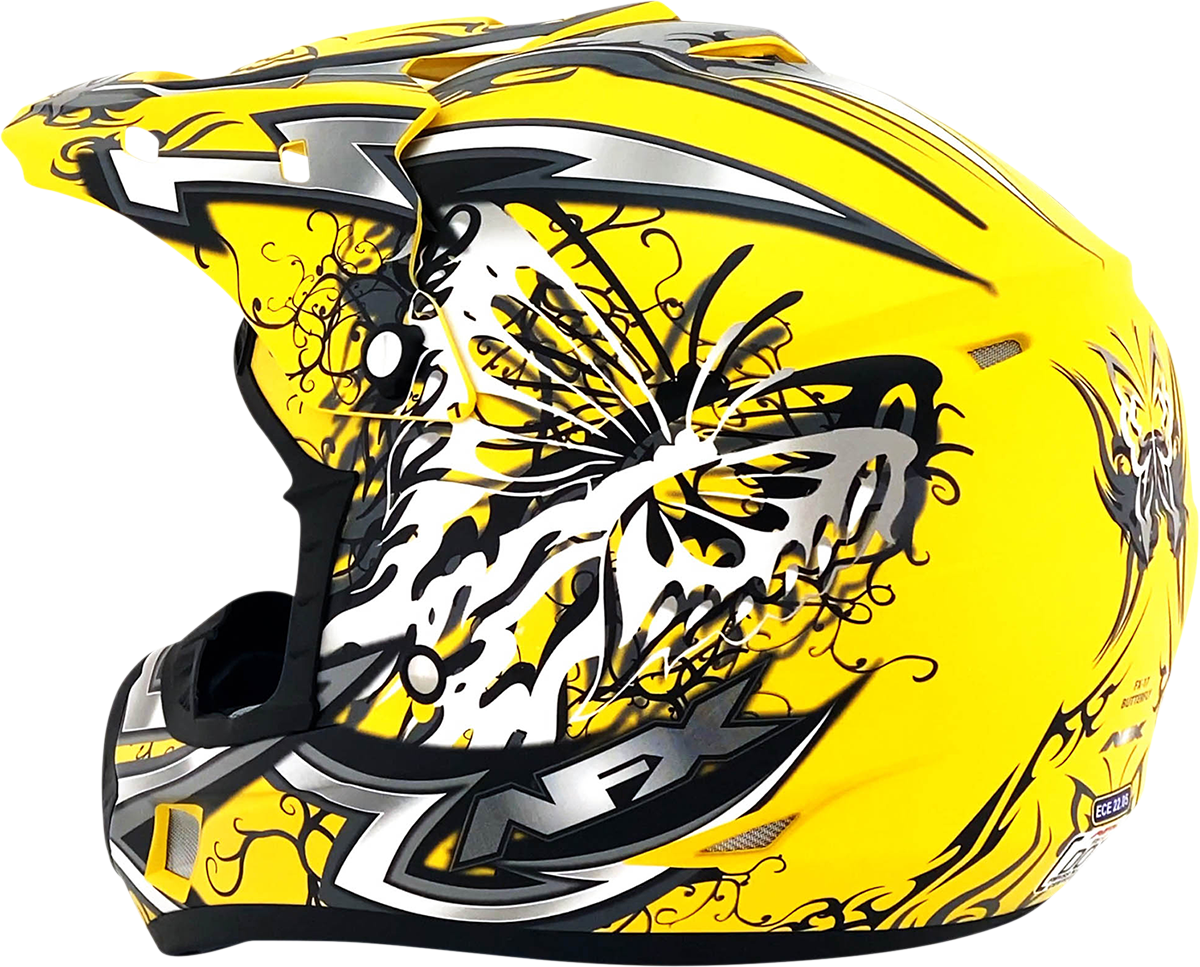 AFX FX-17 Helmet - Butterfly - Matte Yellow - XS 0110-7131