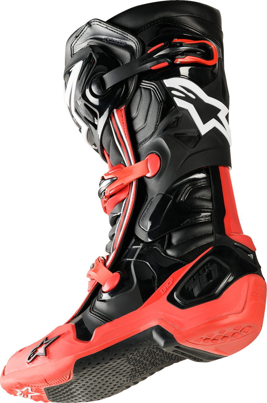 ALPINESTARS Tech 10 Boots - Black/Red Fluorescent - US 7 2010020-1030-7