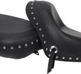 MUSTANG Seat - Wide - Touring - Without Backrest - Two-Piece - Chrome Studded - Black w/Conchos - 750Aero 76520