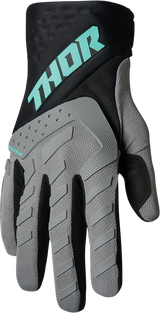 THOR Spectrum Gloves - Gray/Black/Mint - Large 3330-6828