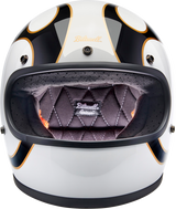 BILTWELL Gringo Helmet - Flames - White/Black - XS 1002-561-501