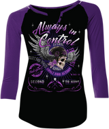 LETHAL THREAT Women's Control T-Shirt - Black/Purple - Small LA20608S