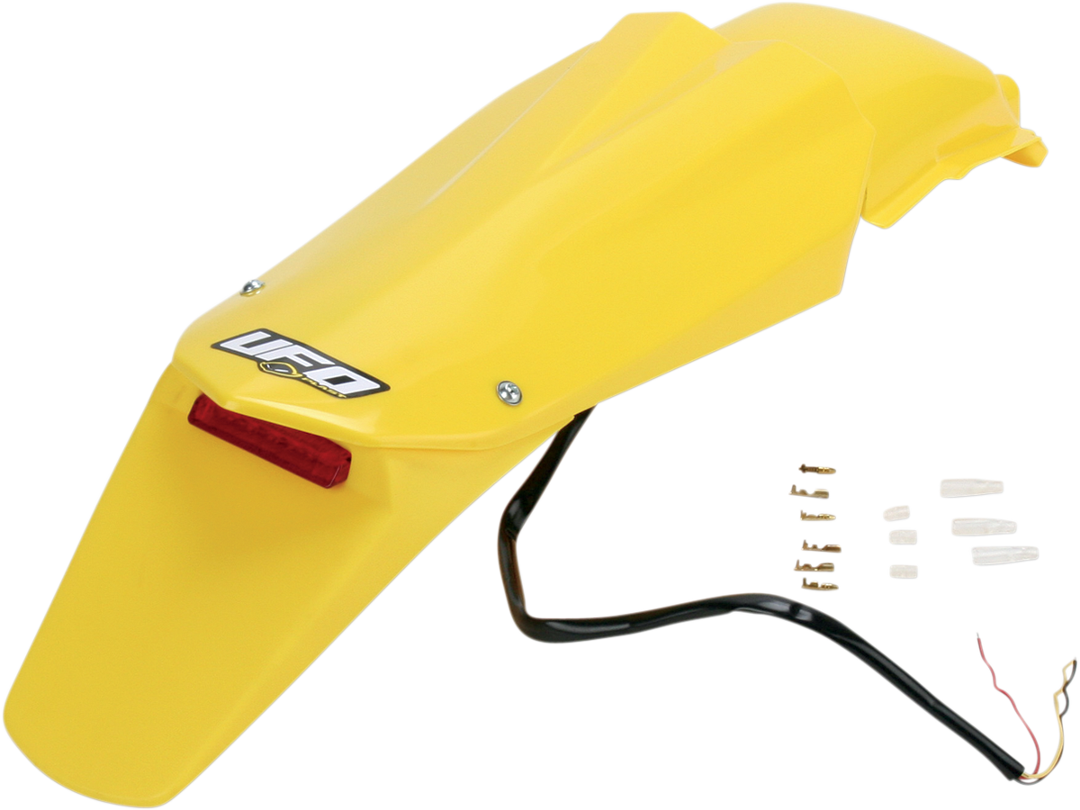 UFO Enduro Rear Fender - W/Light - Yellow HU03314-103