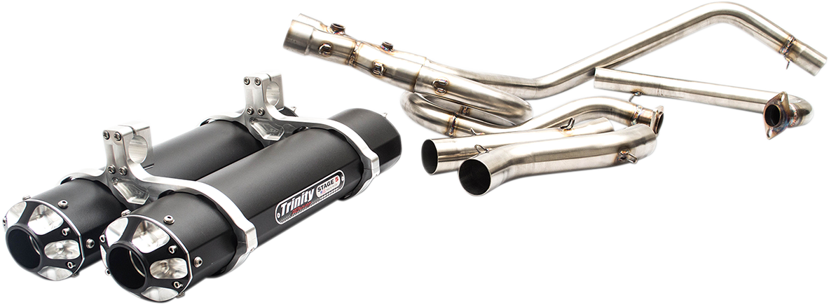 TRINITY RACING Dual Exhaust - Black TR-4112D-BK