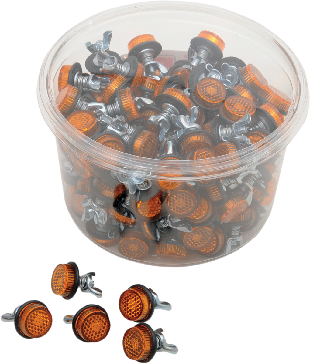 CHRIS PRODUCTS License Plate Reflectors - 150ct Tub - Amber CH150A