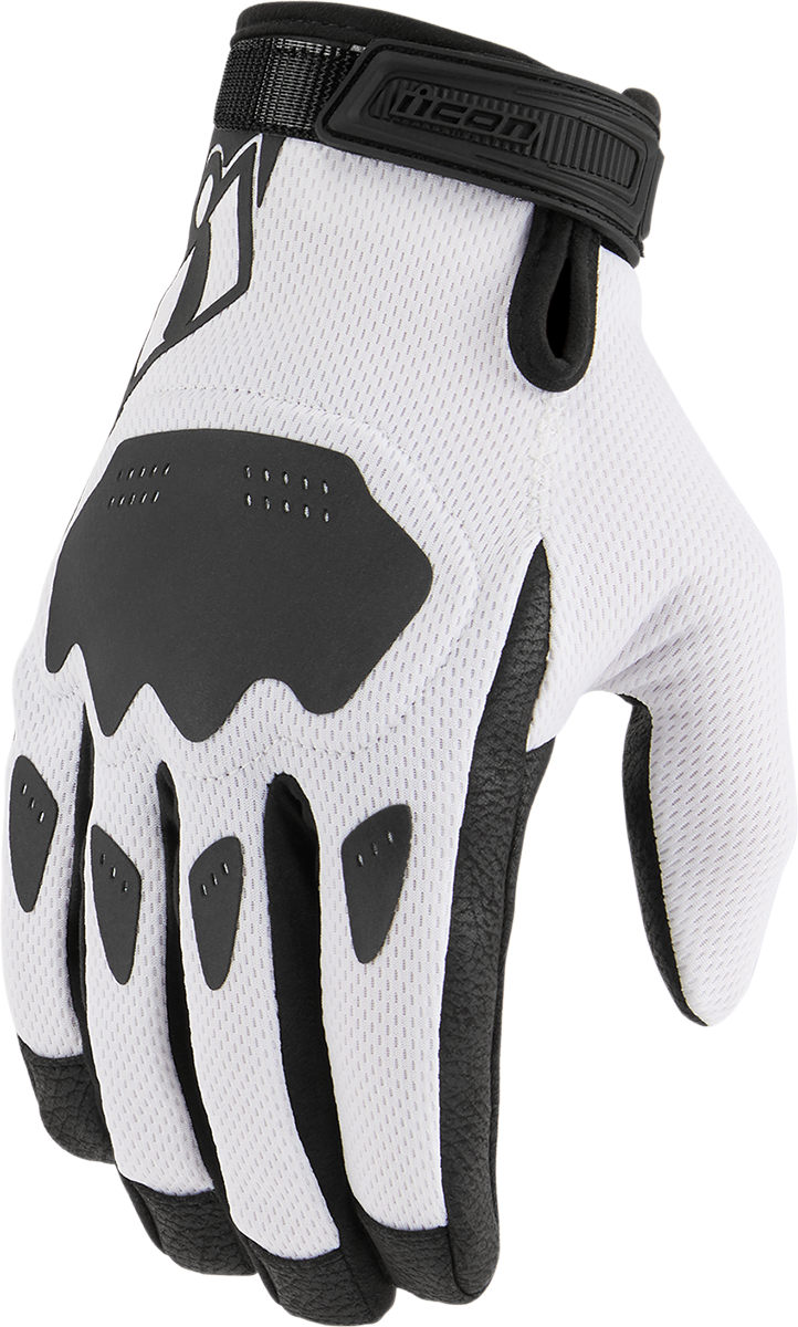 ICON Hooligan™ CE Gloves - White - Large 3301-4392