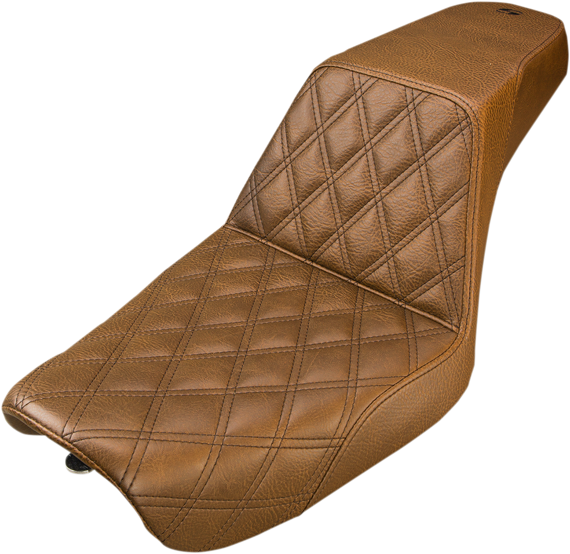 SADDLEMEN Step-Up Seat - Front Lattice Stitch - Brown - Dyna 804-04-172BR