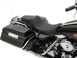 DRAG SPECIALTIES Predator III Seat - Double Diamond - Silver Stitched FIT 99-07 FLHR,06-07 FLHX 0801-1130