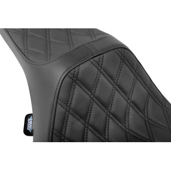 DRAG SPECIALTIES Predator III Seat - Double Diamond - Black - FLT/FLH '23-'24 0801-1918