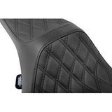 DRAG SPECIALTIES Predator III Seat - Double Diamond - Black - FLT/FLH '23-'24 0801-1918