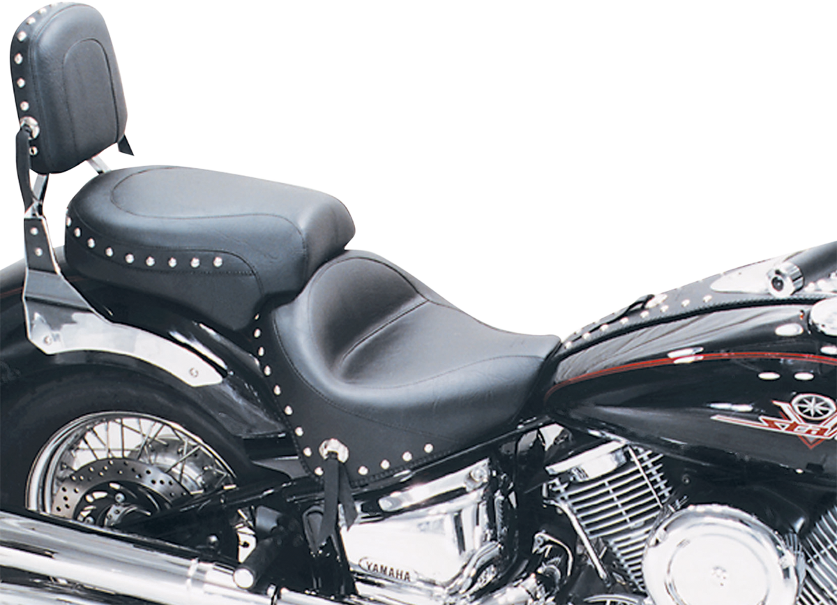 MUSTANG Seat - Wide - Touring - Without Backrest - Two-Piece - Chrome Studded - Black w/Conchos - X1100C 75910