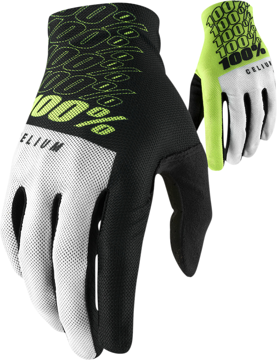 100% Celium Gloves - Fluorescent Yellow - Small 10007-00010