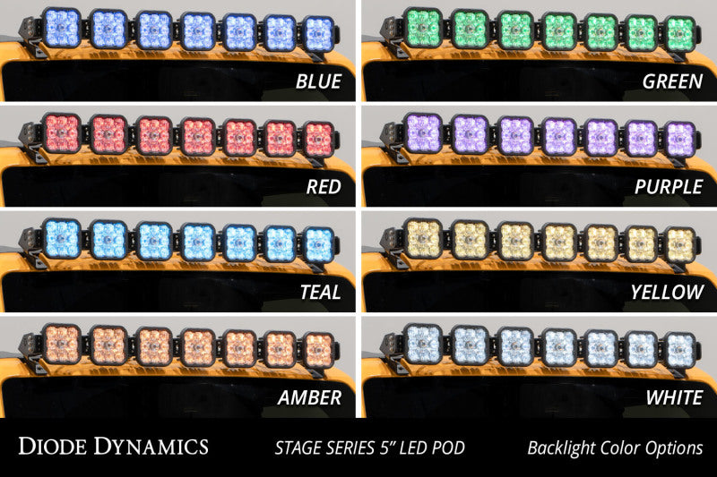 Diode Dynamics Bronco SS5 Sport CrossLink Windshield - Yellow Combo Lightbar Kit