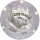 DRAG SPECIALTIES Live to Ride Derby Cover - 6-Hole - Chrome 33-0067CG