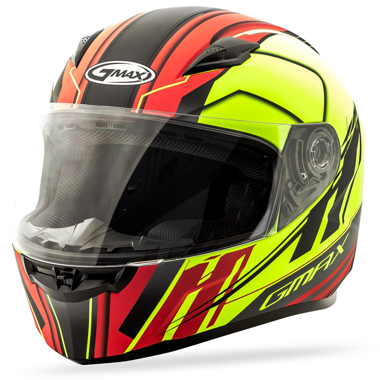 GMAX Ff-49 Full-Face Rogue Helmet Matte Black/Hi-Vis/Red Lg G7493686 F.TC-24