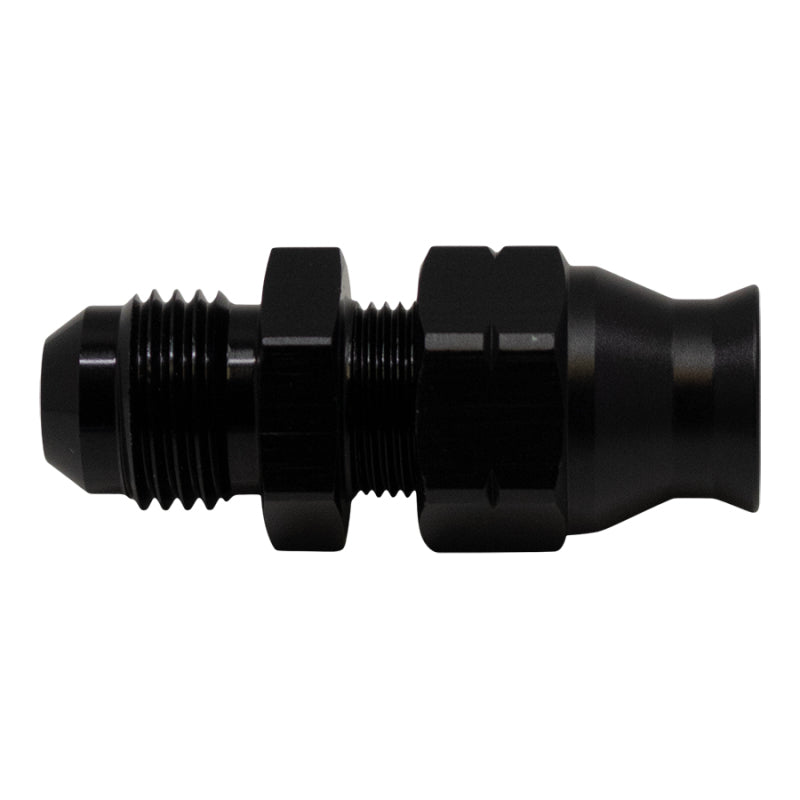 DeatschWerks 6AN Male Flare to 5/16in Hardline Compression Adapter - Anodized Matte Black 6-02-0108-B