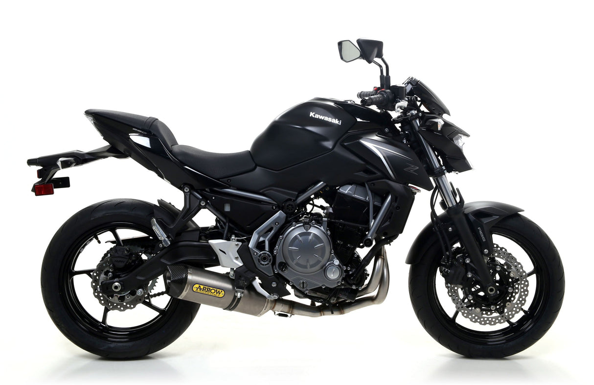 Arrow Kawasaki Z 650 '17 Homol.Silenciador Race Tech De Titanio Con Tapa De Carbono Para Colectores Arrow 71854pk