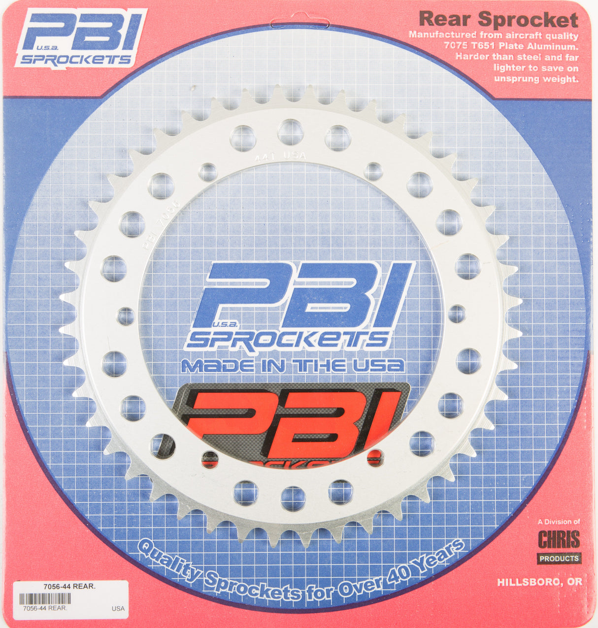 PBIRear Sprocket Aluminum 44t-520 Yam7056-44-3