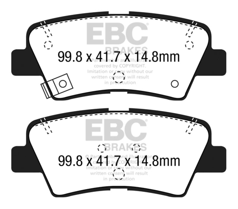 EBC 12+ Hyundai Elantra GT 2 Redstuff Rear Brake Pads DP32188C