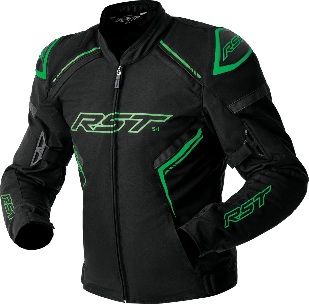 RST S1 D3o Textile Jacket Black/Grey/Flo Grn 3x 103614F.GRN-50