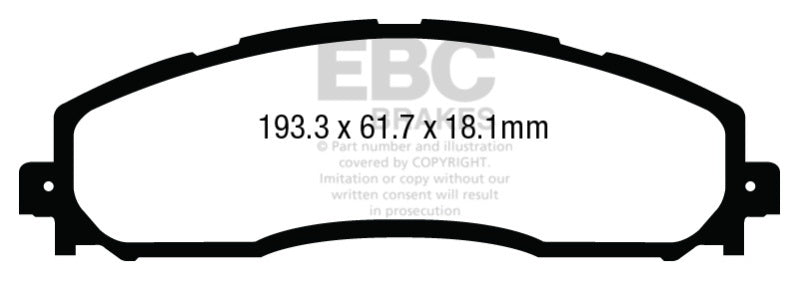 EBC 13+ Ford F250 (inc Super Duty) 6.2 (2WD) Greenstuff Rear Brake Pads DP63016