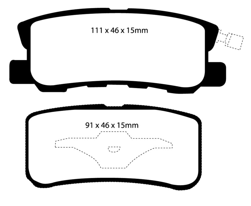 EBC 11-14 Chrysler 200 3.6 Redstuff Rear Brake Pads DP31407C