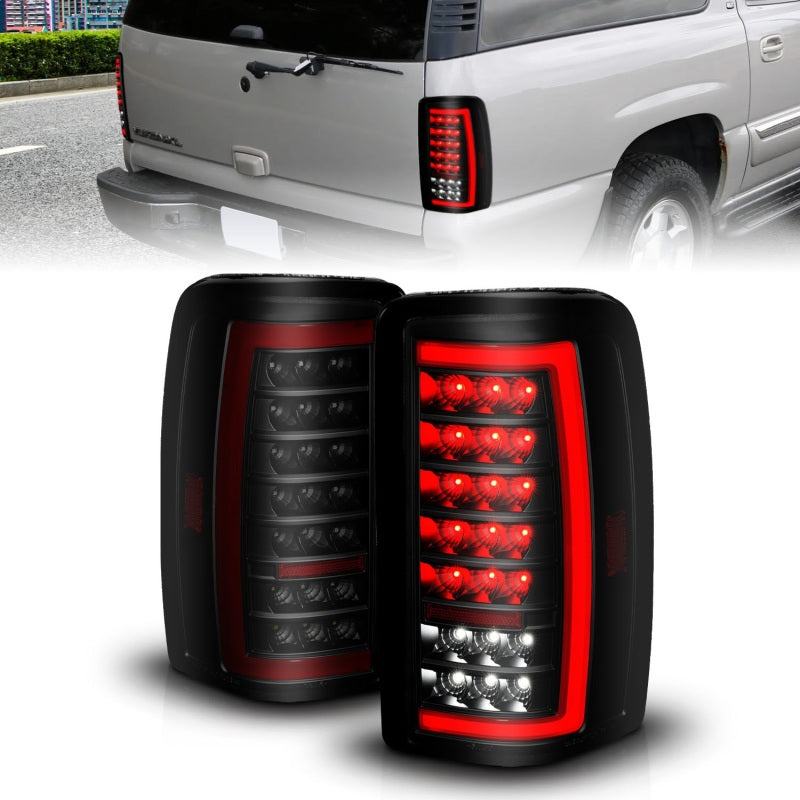 ANZO 00-06 Chevrolet Tahoe / GMC Yukon Full LED Taillights w/ Lightbar Black Housing/Smoke Lens 311449