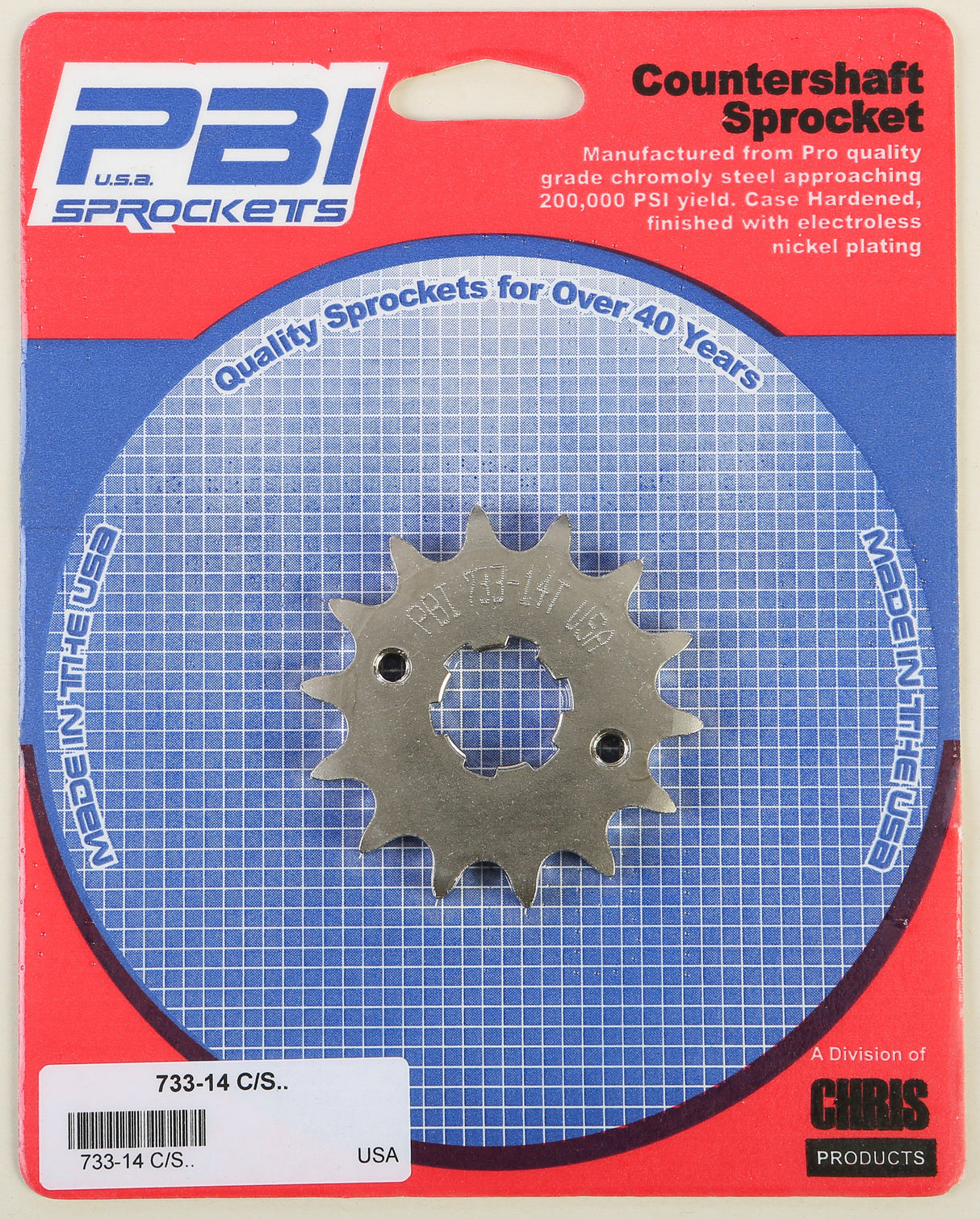 PBIFront Cs Sprocket Steel 14t-428 Suz/Yam733-14