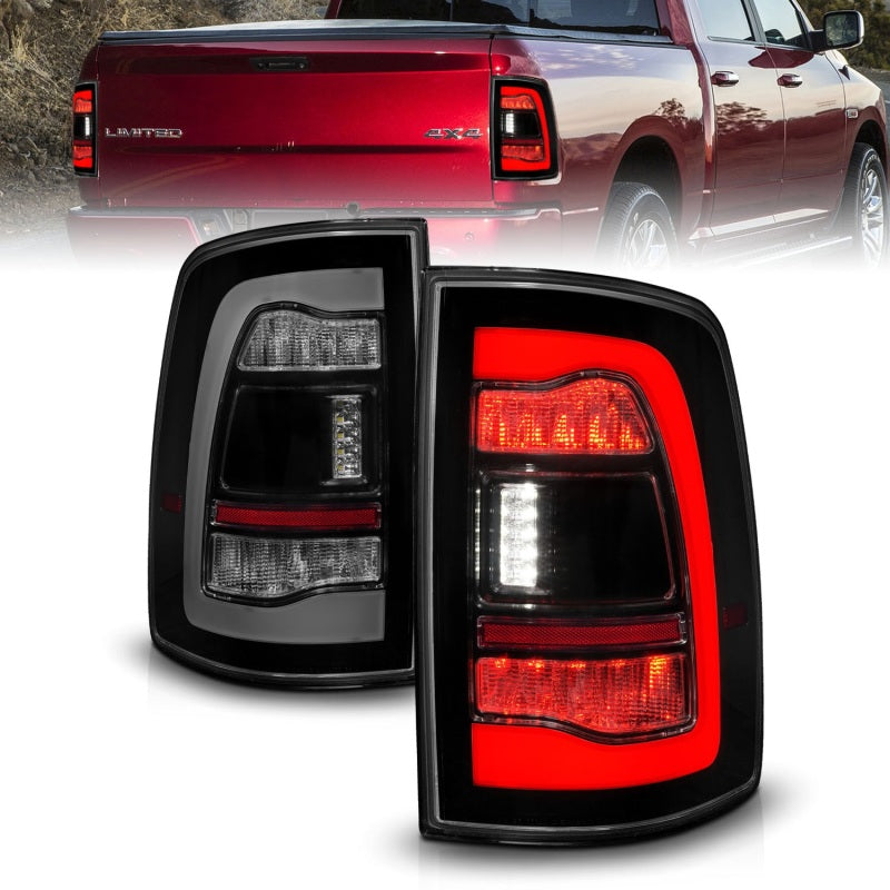 ANZO 09-18 Dodge Ram 1500 Sequential LED Taillights Smoke Black 311470