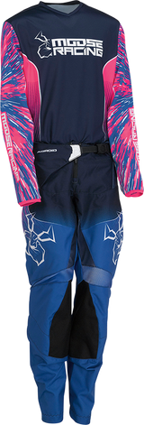 MOOSE RACING Youth Agroid Jersey - Pink/Blue - Small 2912-2257