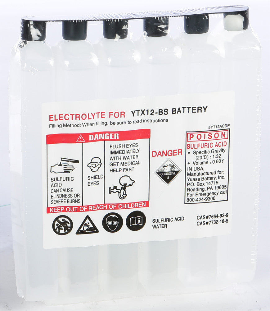 YUASA Electrolyte Pack Ytx12-Bs Ea/ Acid Pack Ytx12-Bs 479911