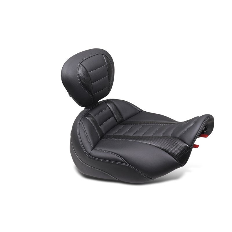 Mustang 23-24 HD CVO Rd Glide(ST), 2024 Rd Glide and Str Glide Pass Arm Backrest - Black/Gray Stitch 88403GM