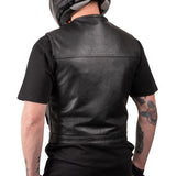 THRASHIN SUPPLY CO. Encinal Leather Shorty Riding Vest - Black - Small TMJ-17-08