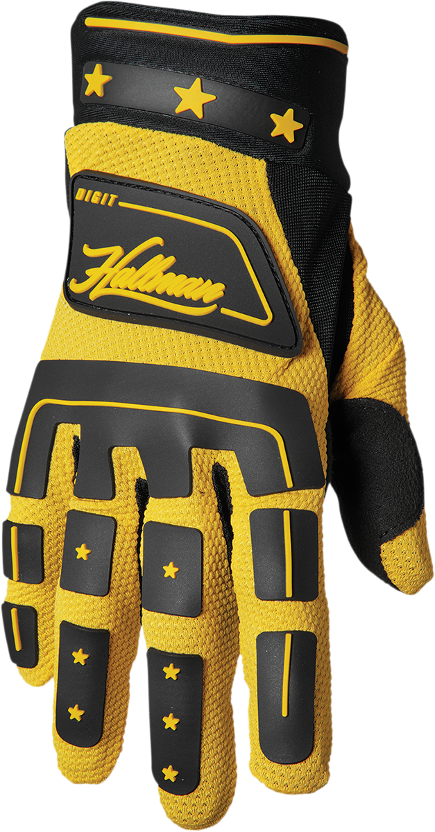 THOR Hallman Digit Gloves - Black/Yellow - Medium 3330-6778