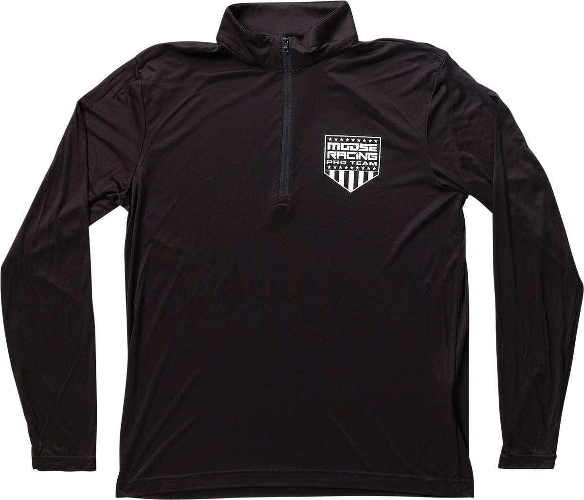 MOOSE RACING Quarter Zip Pullover - Black - Large 3050-5891