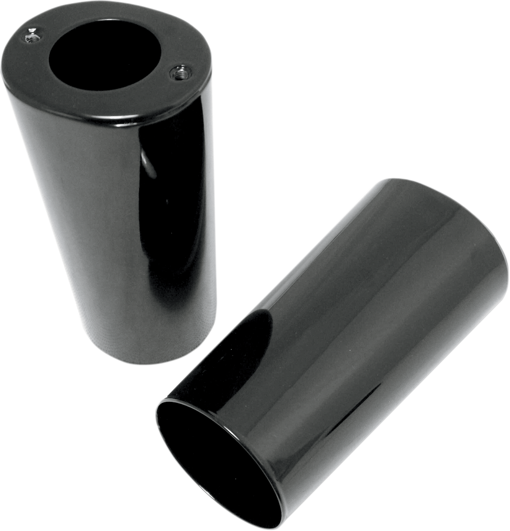 DRAG SPECIALTIES Fork Slider Covers - Gloss Black - Smooth - Stock Length - Replacement OEM Number 45964-86 74537B