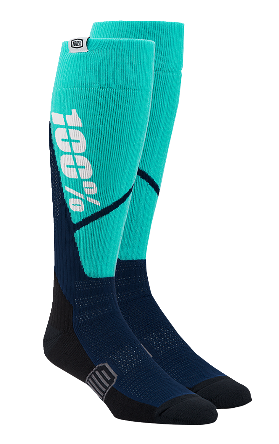 100% Torque Comfort Moto Socks - Steel/Navy - Large/XL 20053-00004