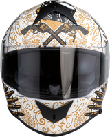 Z1R Warrant Helmet - Sombrero - White/Gold - Medium 0101-14166