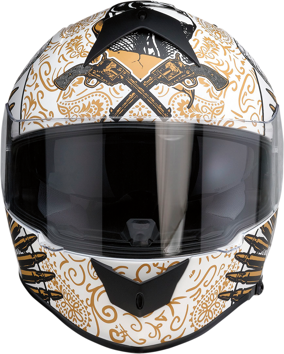 Z1R Warrant Helmet - Sombrero - White/Gold - Large 0101-14167