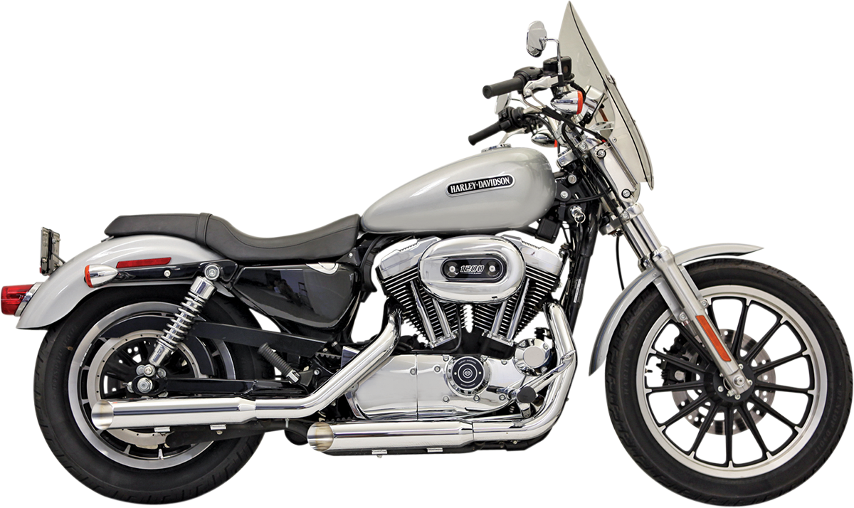 BASSANI XHAUST 3" Mufflers - Chrome - Slash-Cut - Sportster '04-'13 1X17F